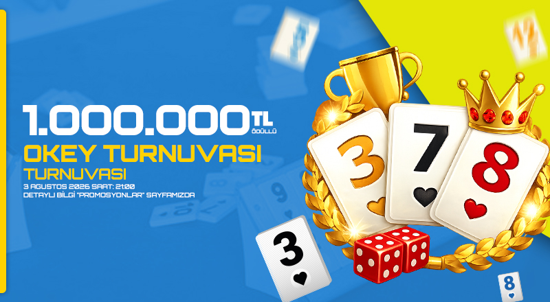 1.000.000₺ Ödüllü Okey Turnuvası